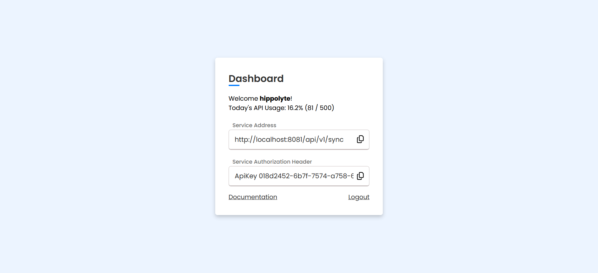 Dashboard - Waistline API